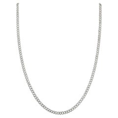 Natural Diamond Cuban Link Chain Fine Necklace 14k White Gold Jewelry 18"