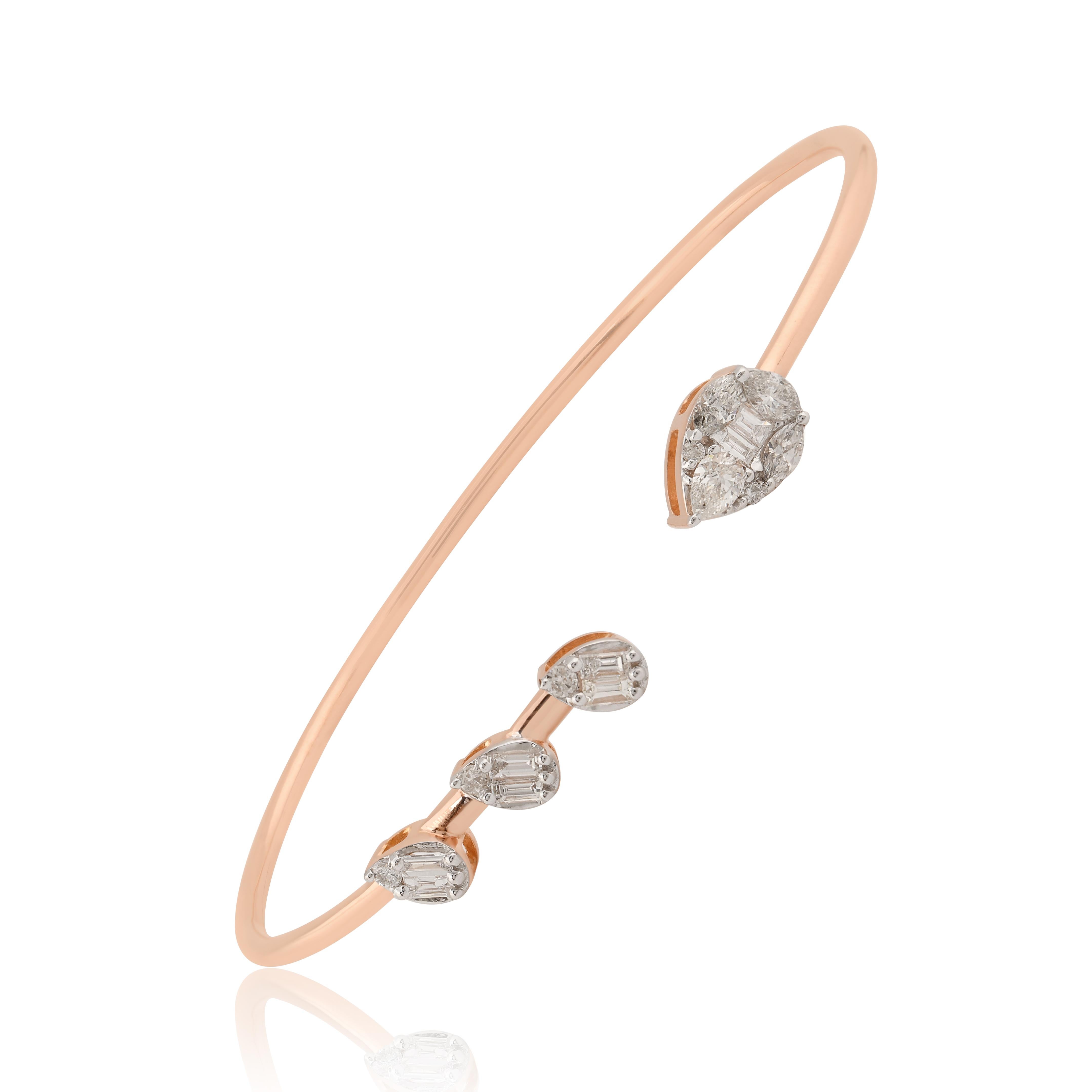 Item Code :- SJEB-3006
Gross Weight :- 5.21 gm
18k Rose Gold Weight :- 5.08 gm
Diamond Weight :- 0.64 Carat ( AVERAGE DIAMOND CLARITY SI1-SI2 & COLOR H-I )

Engagement Gift, Bridal Shower Gift, Women Gift, Gift for Mom, Gift For Sister, Mother