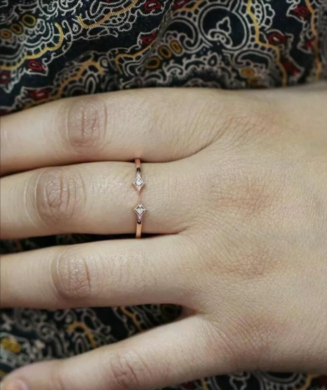 Anillo puño diamante natural Oro 14k Anillo puño abierto Joyas para mujer Regalo de cumpleaños. Art Decó en venta