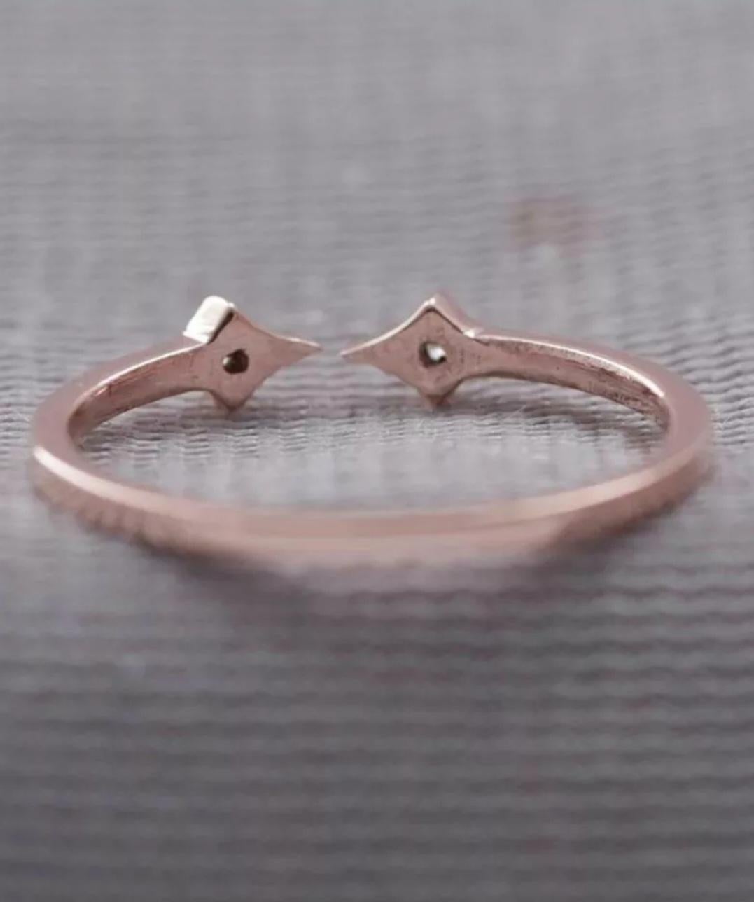 Anillo puño diamante natural Oro 14k Anillo puño abierto Joyas para mujer Regalo de cumpleaños. Corte redondo en venta