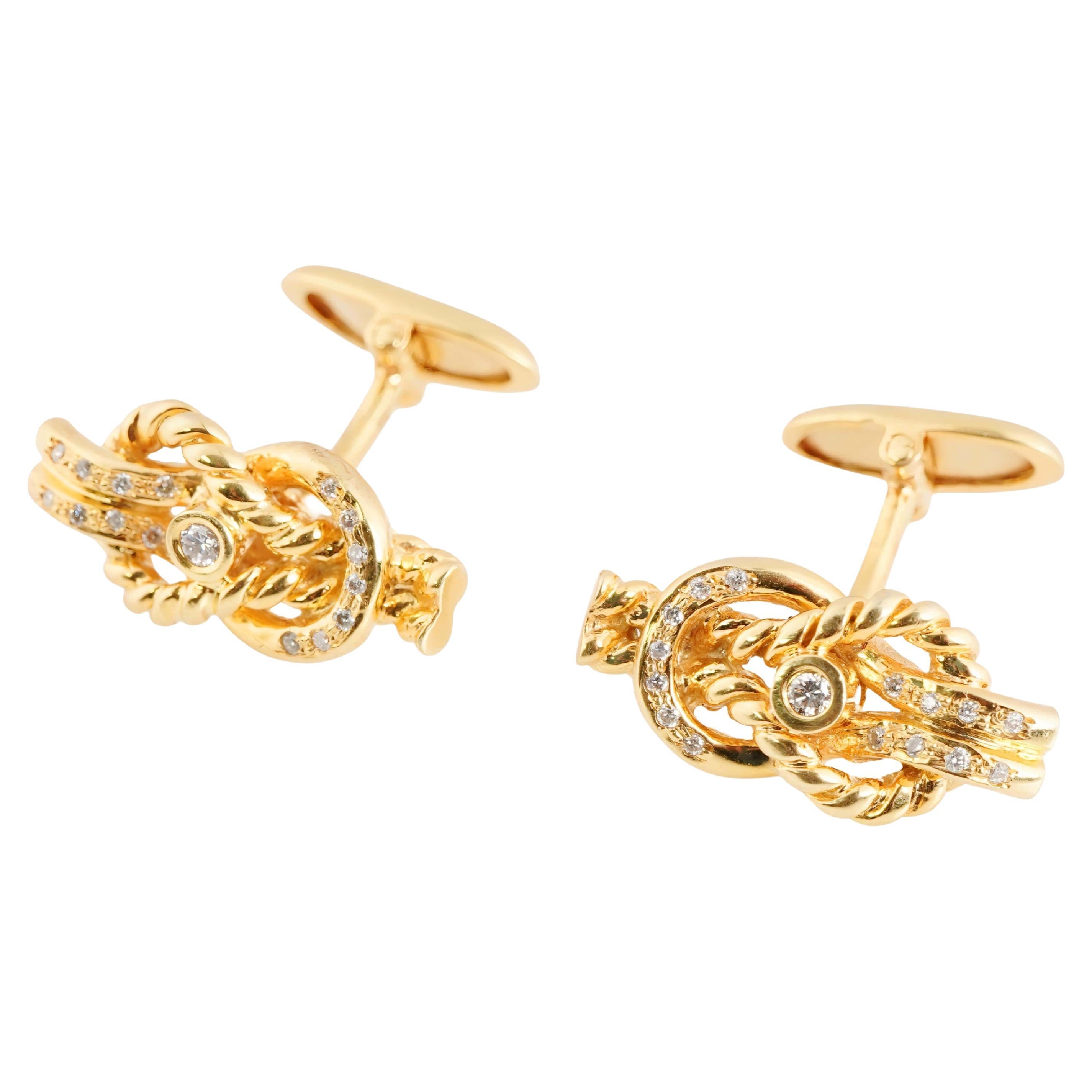 Gemello con diamante Nature in oro 18 carati