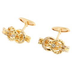 Bouton de manchette en or 18 carats, diamant naturel