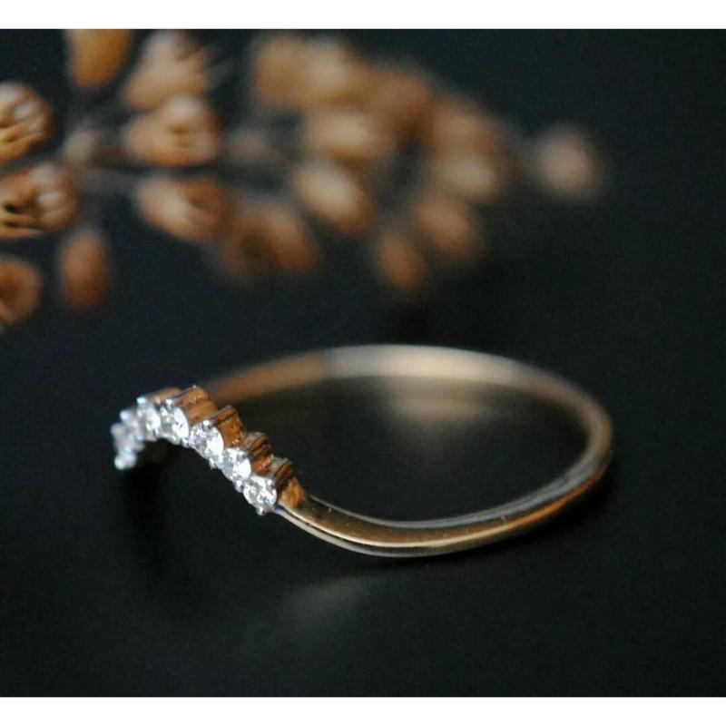 Curved Diamond Ring Enhancer 14k Gold Natural Diamond Curve Wedding Ring Band.
Light weight can be worn everyday

Additional information:
Condition: New with tags: A brand-new, unused, and unworn item (including handmade items) in the original