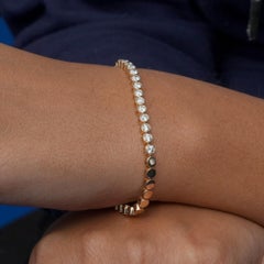 Natural Diamond Delicate Tennis Bracelet 14k Yellow Gold Fine Jewelry