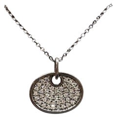 Natural Diamond Disc Necklace in 14kt Gold - 0.18ctw Diamonds