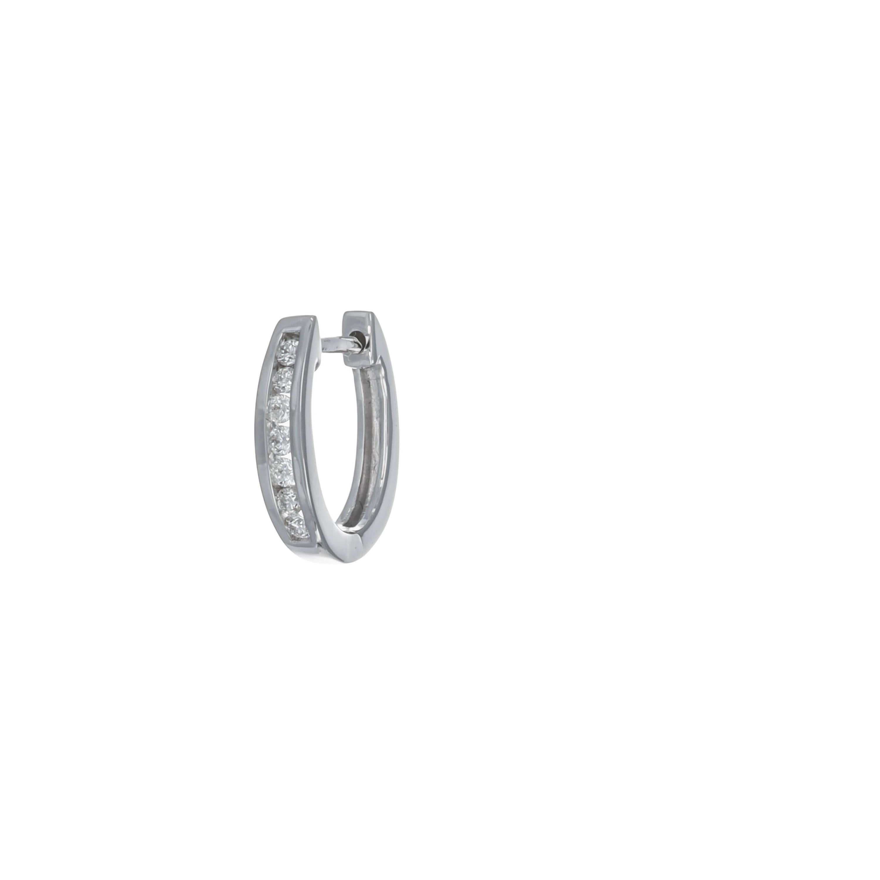 Natural Diamond Earring 0.25 cts 18 KT Yellow Gold Hoop Earring For Sale 3