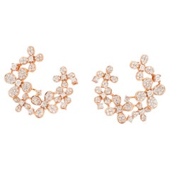 Boucle d'oreille en diamant naturel en or 18k