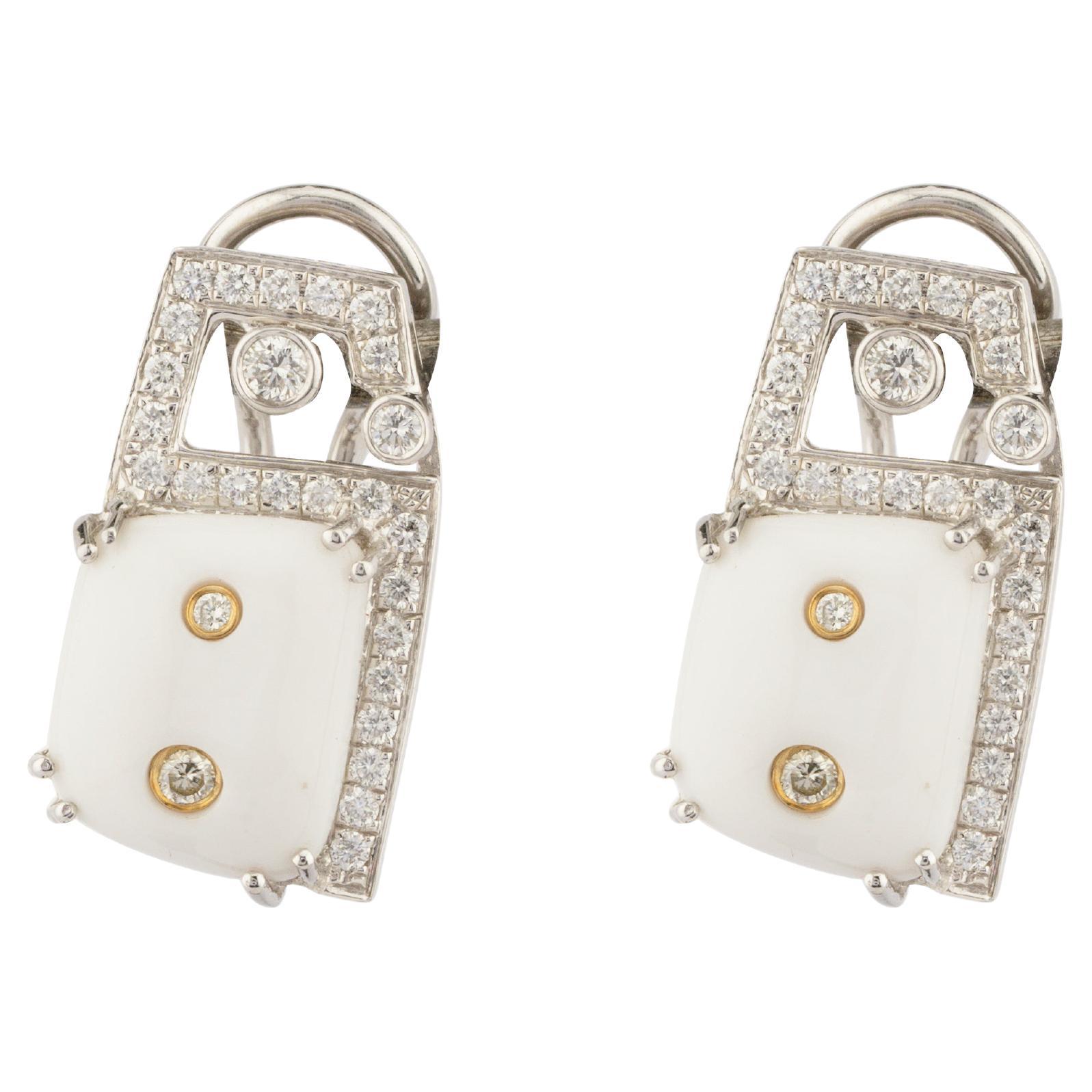 Natürlicher Diamant-Ohrring aus 18 Karat Gold mit 0,68 Karat Diamanten und halbem 8,69 Karat