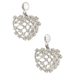 Boucles d'oreilles en or 18 carats avec diamants naturels de 0,70 carat 