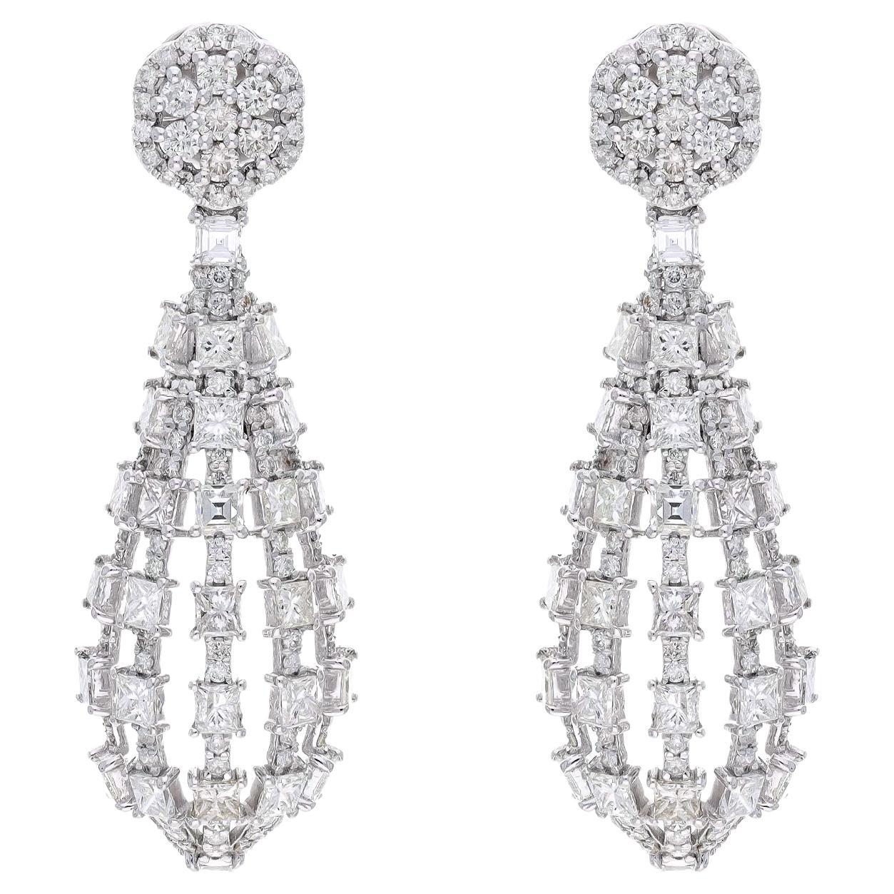Natural  diamond earring with 4.62 cts in 18k gold