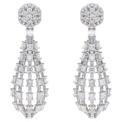 Natural  pendiente de diamantes con 4,62 cts en oro de 18k