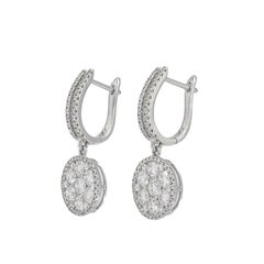 Natural Diamond Earrings 2.40 cts 18 Karat White Gold Statement Drop Danglers