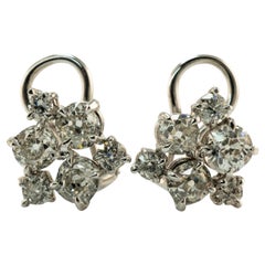 Natural Diamond Earrings European and Mine Diamond Vintage 14K Gold