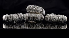 Natural Diamond Earrings Ring Set 18K White Gold Cassis 1.82 TDW Estate