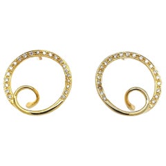 Boucles d'oreilles en or jaune 18 carats serties de diamants naturels de 0,25 carat