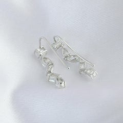 3.45 Carat Multi-Shape Diamond Cascade Drop Earrings in 18K White Gold