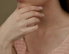 Natural Diamond Eternity 14K Yellow Solid Round Band Ring