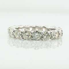 Natural Diamond Eternity Ring Band 14K White Gold 3.40 TDW