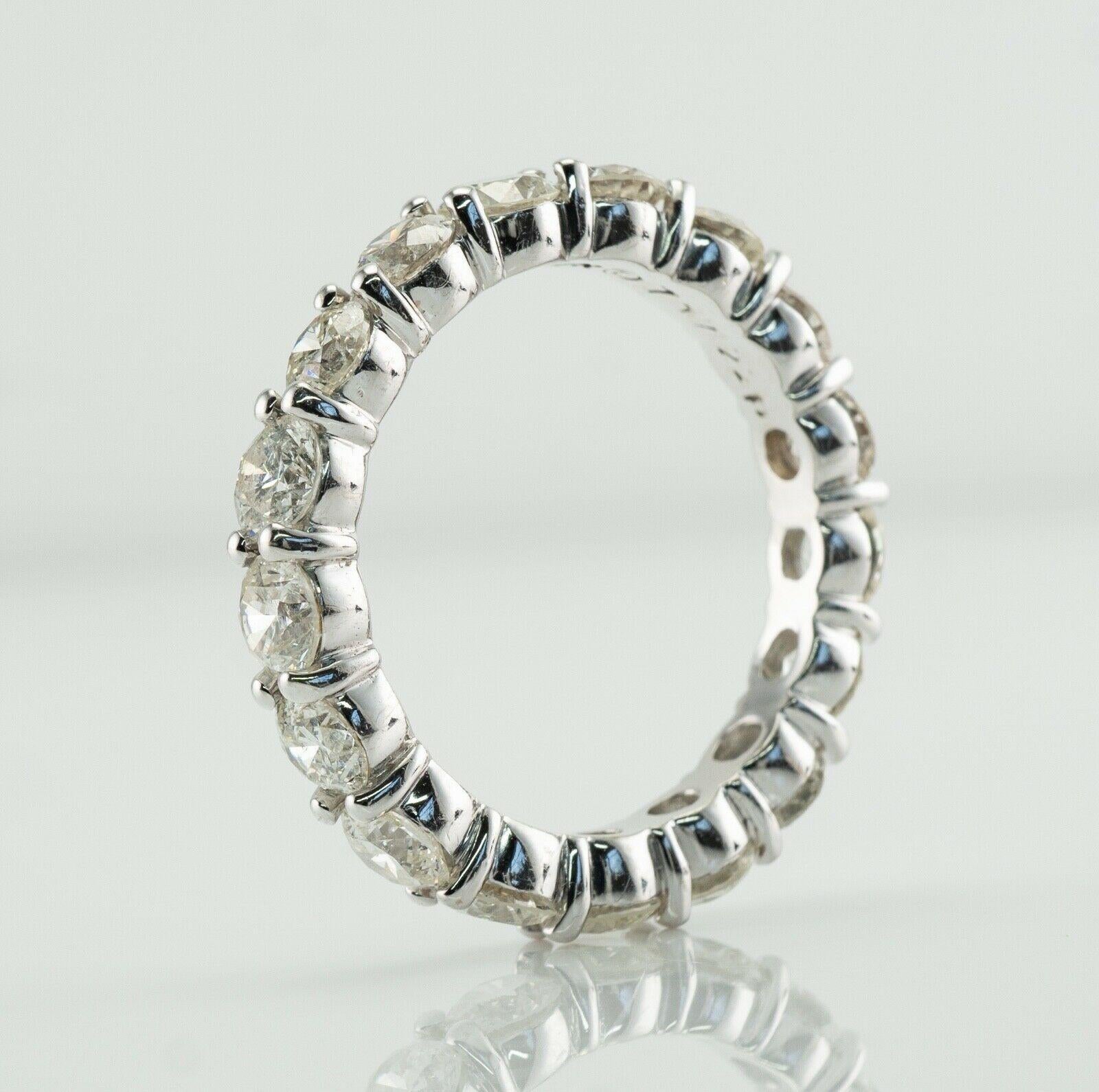 Natural Diamond Eternity Ring Band 14K White Gold 3.40 TDW Pour femmes en vente