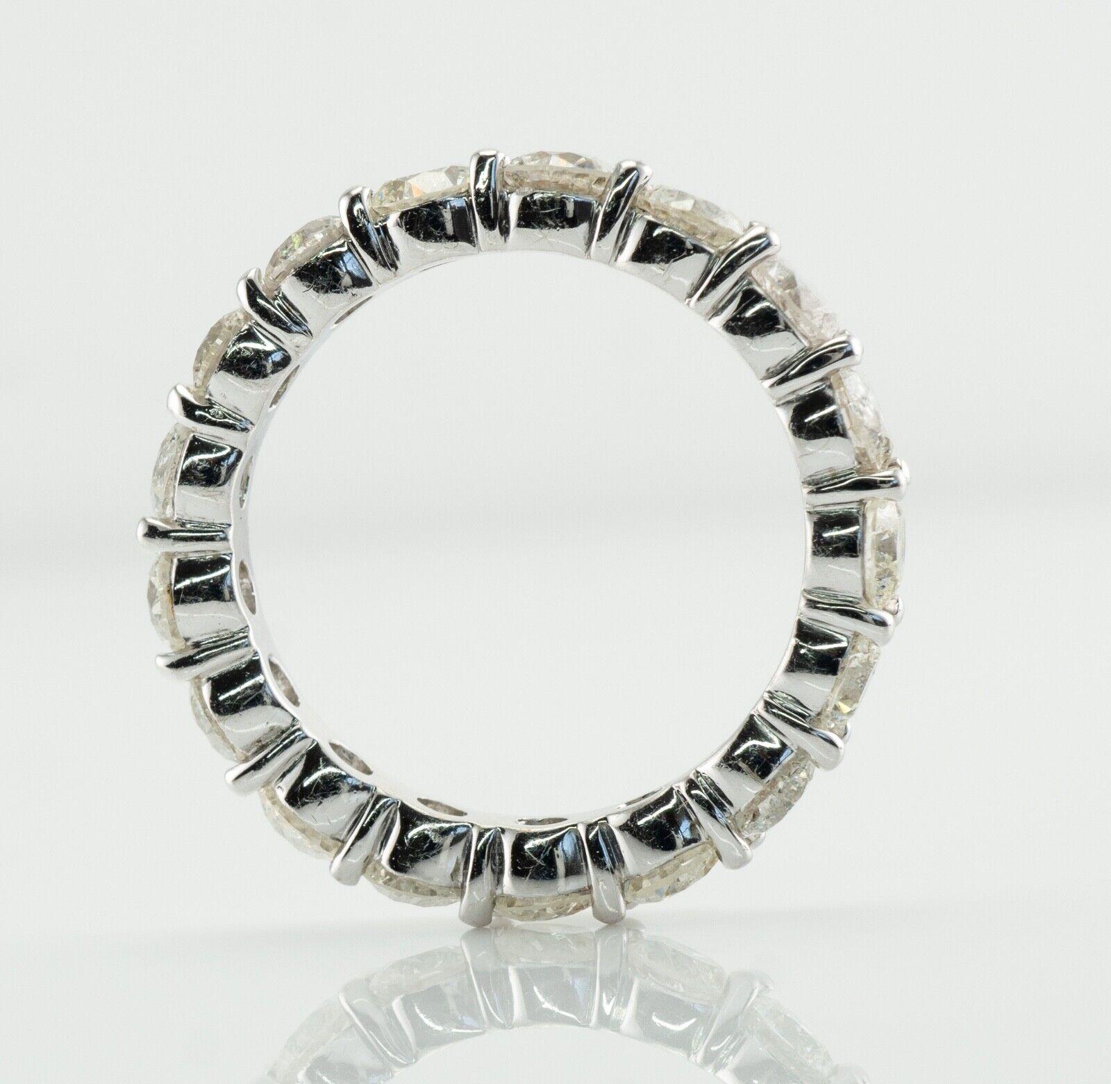 Natural Diamond Eternity Ring Band 14K White Gold 3.40 TDW en vente 3