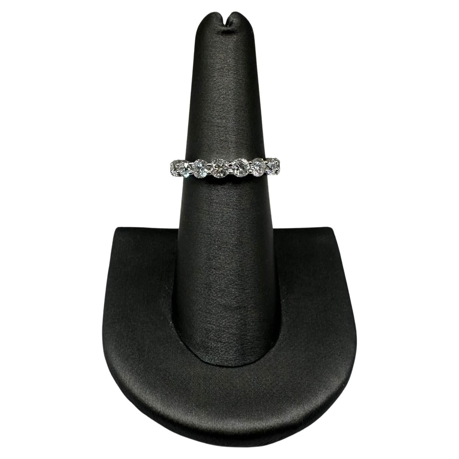 Natural Diamond Eternity Ring in 14kt White Gold - 2.8ctw Diamonds, Size 6, New For Sale