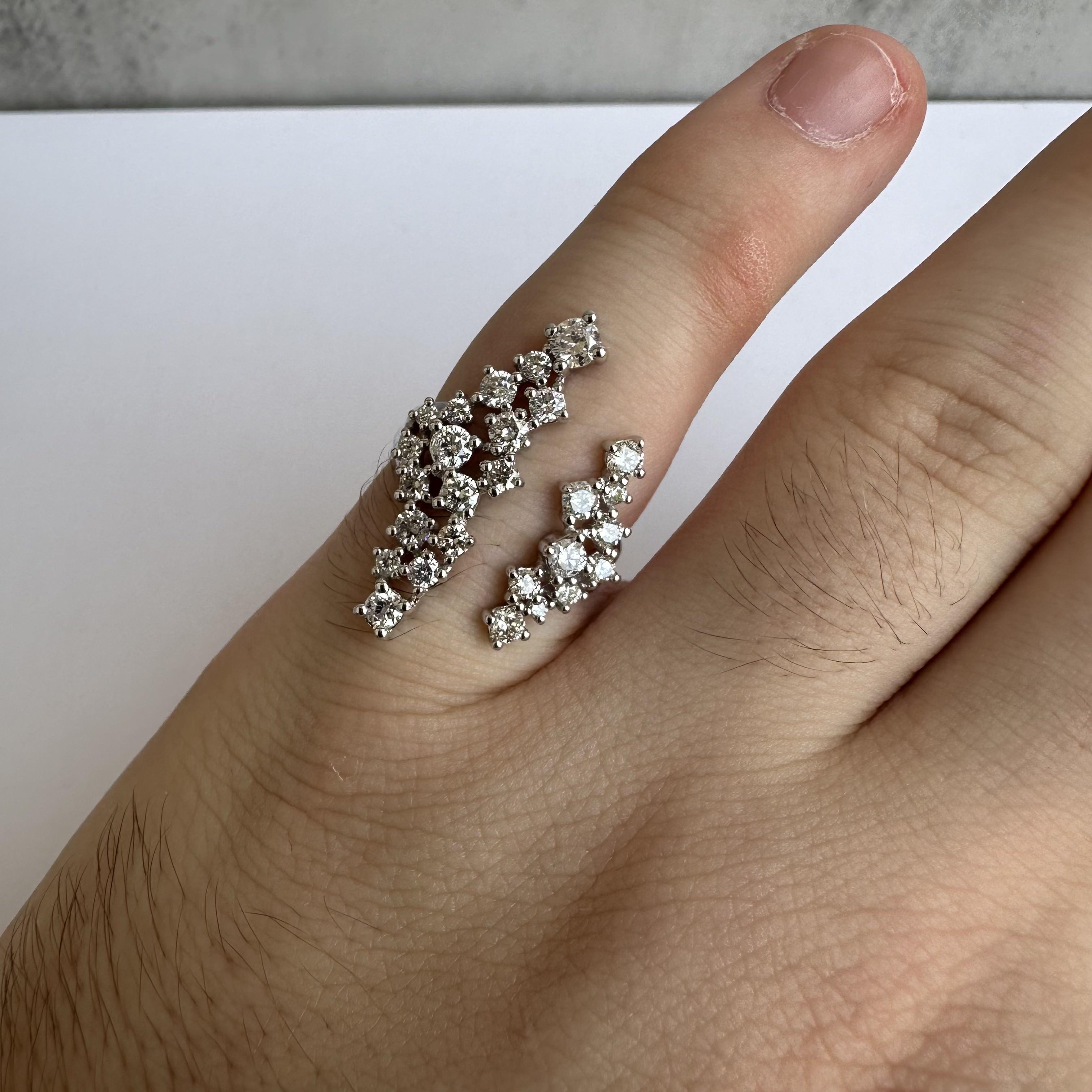 Round Cut Natural Diamond Fashion Ring in 14kt White Gold - 1.50ctw, Size 7, New