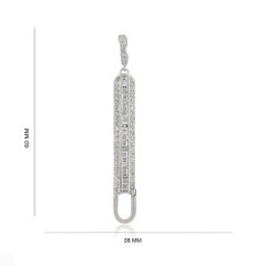 Natural Diamond Finding Solid 14k White Gold Baguette Diamond Pendant Jewelry