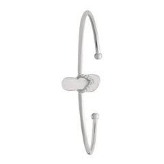 Natural Diamond Flip Flop Bangle Bracelet G-H SI 14 Karat White Gold