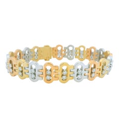 Natural Diamond Floating Accent 14-Karat Oval Link Bracelet In Stock