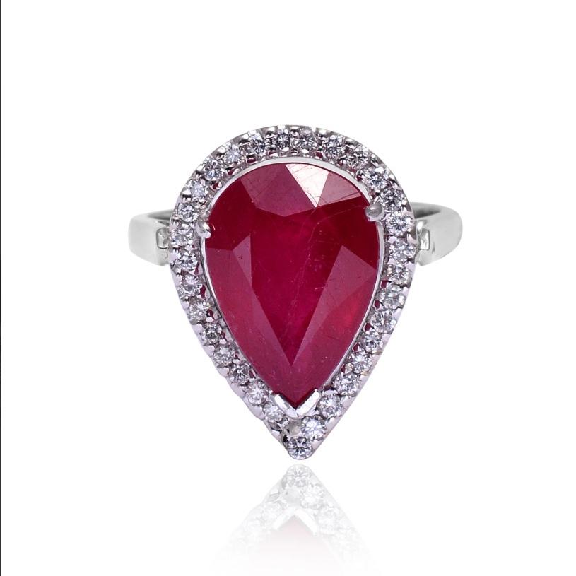 Naturdiamant & Edelstein Ring 18K Gold (Asscher-Schliff) im Angebot
