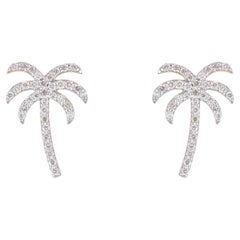 Natural Diamond Gold Earrings in 14K