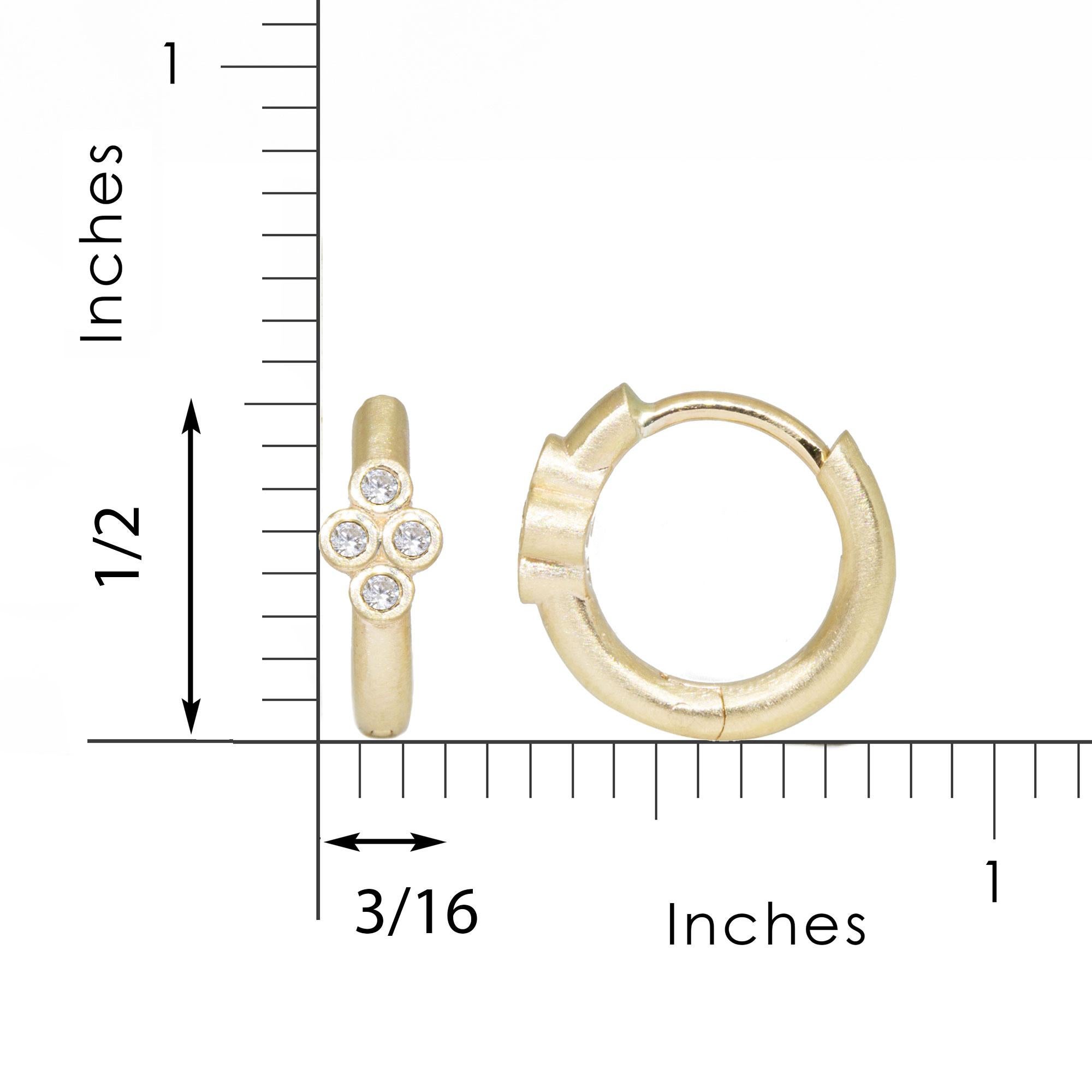 Contemporary Natural Diamond Gold Hoop Earrings For Sale