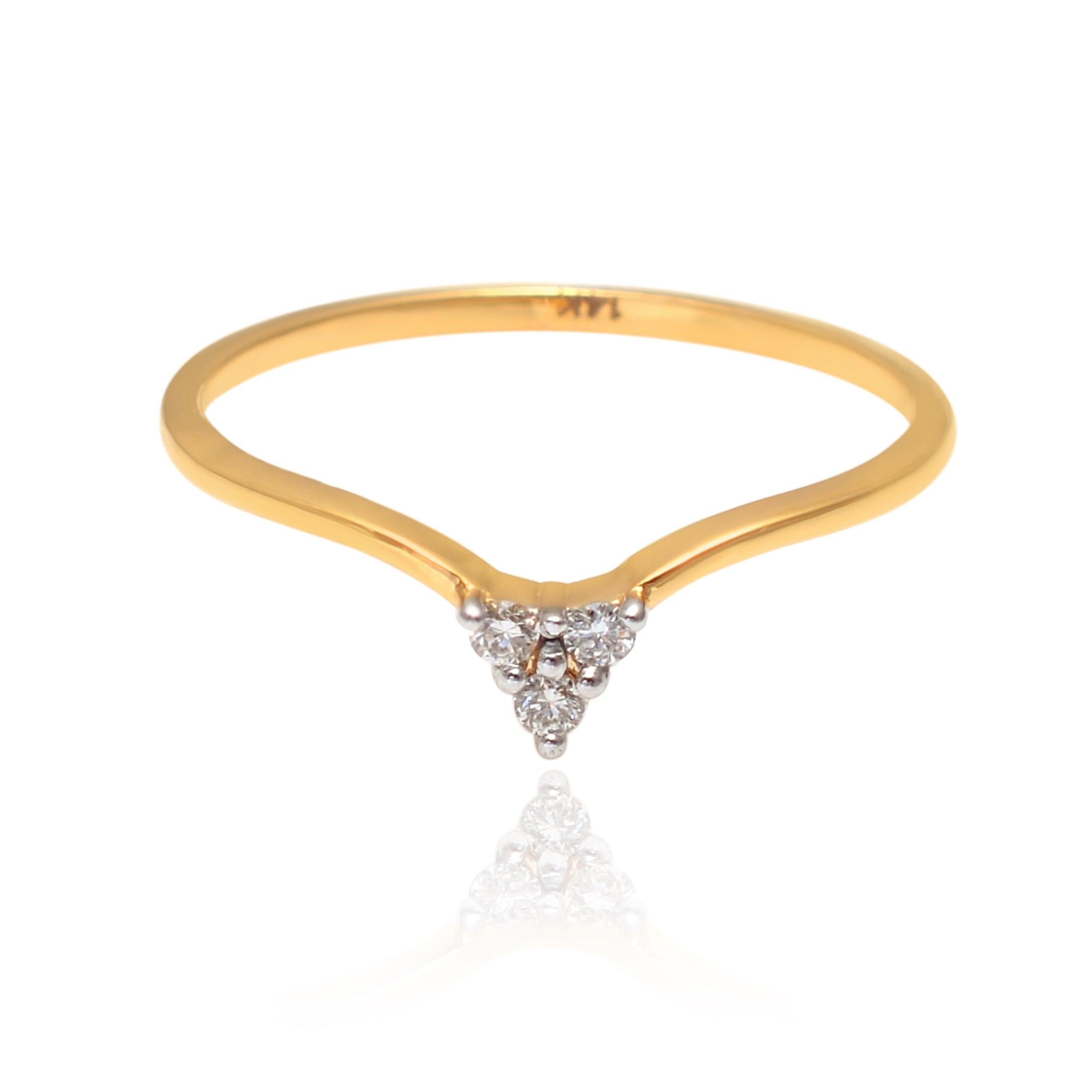 Goldring mit natürlichem Diamanten in 14k (Zeitgenössisch) im Angebot