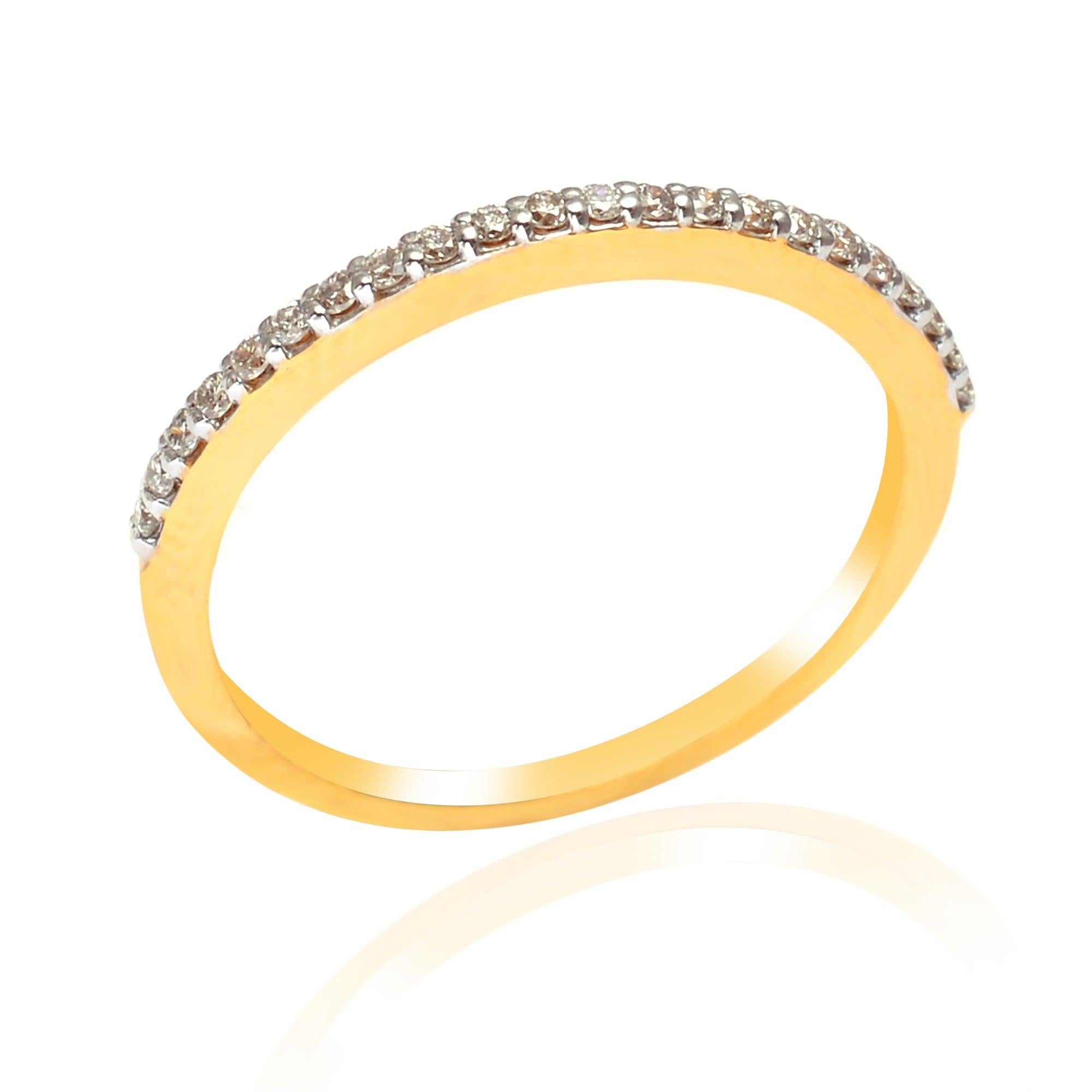 Contemporary Natural Diamond Gold Ring in 14k For Sale