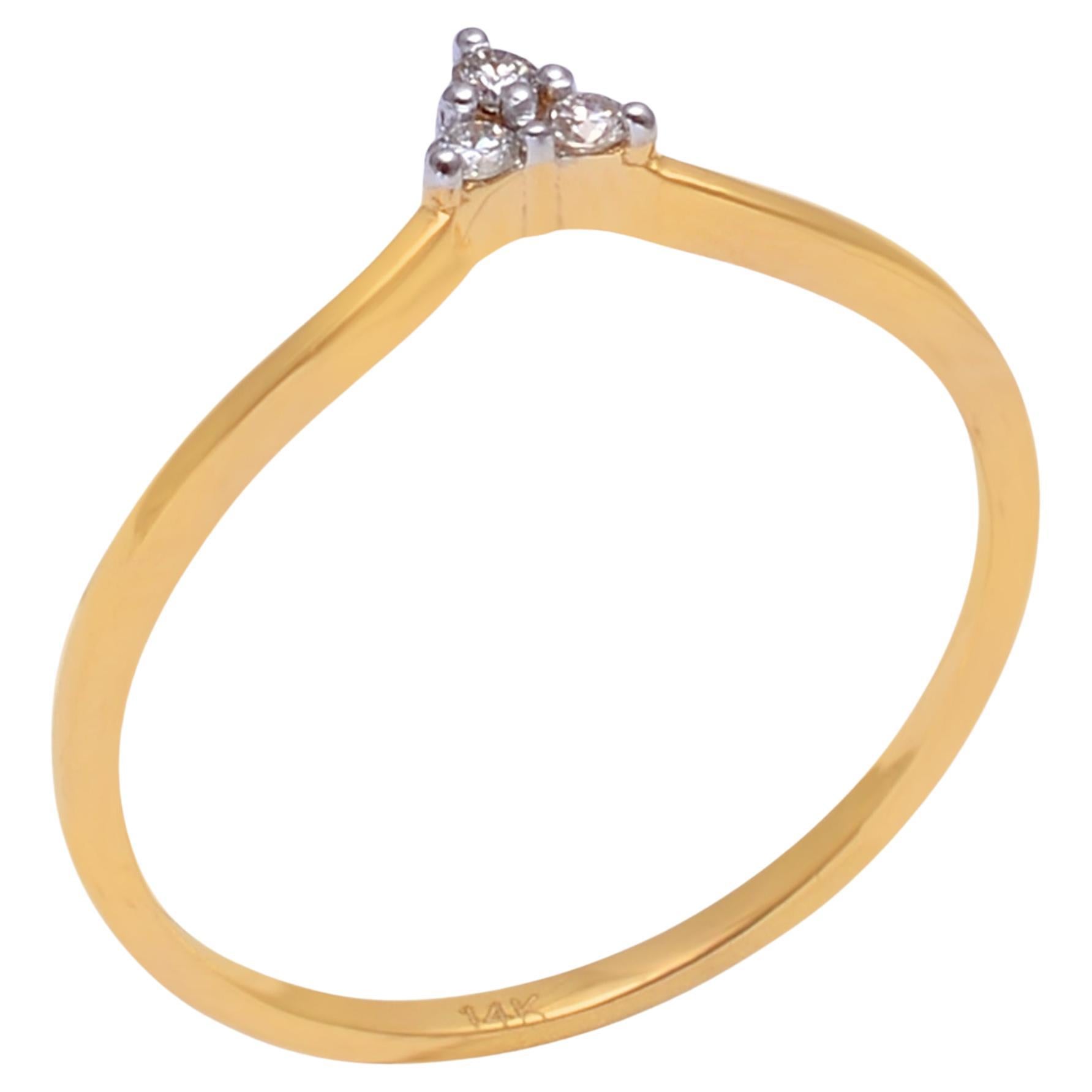 Natural Diamond Gold Ring in 14k