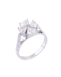 Contemporary 1.46ct Asscher Cut Diamond Ring in 18K White Gold