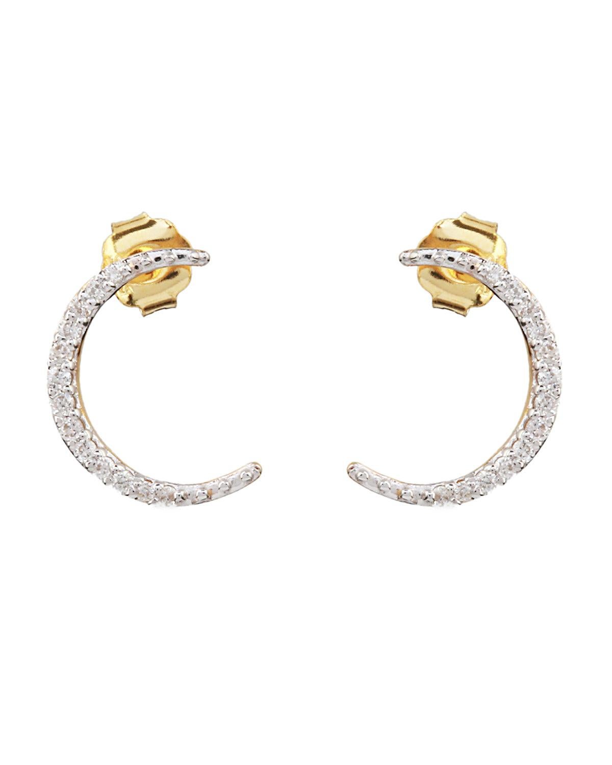 Donna Orecchini con diamante naturale in oro 14K in vendita