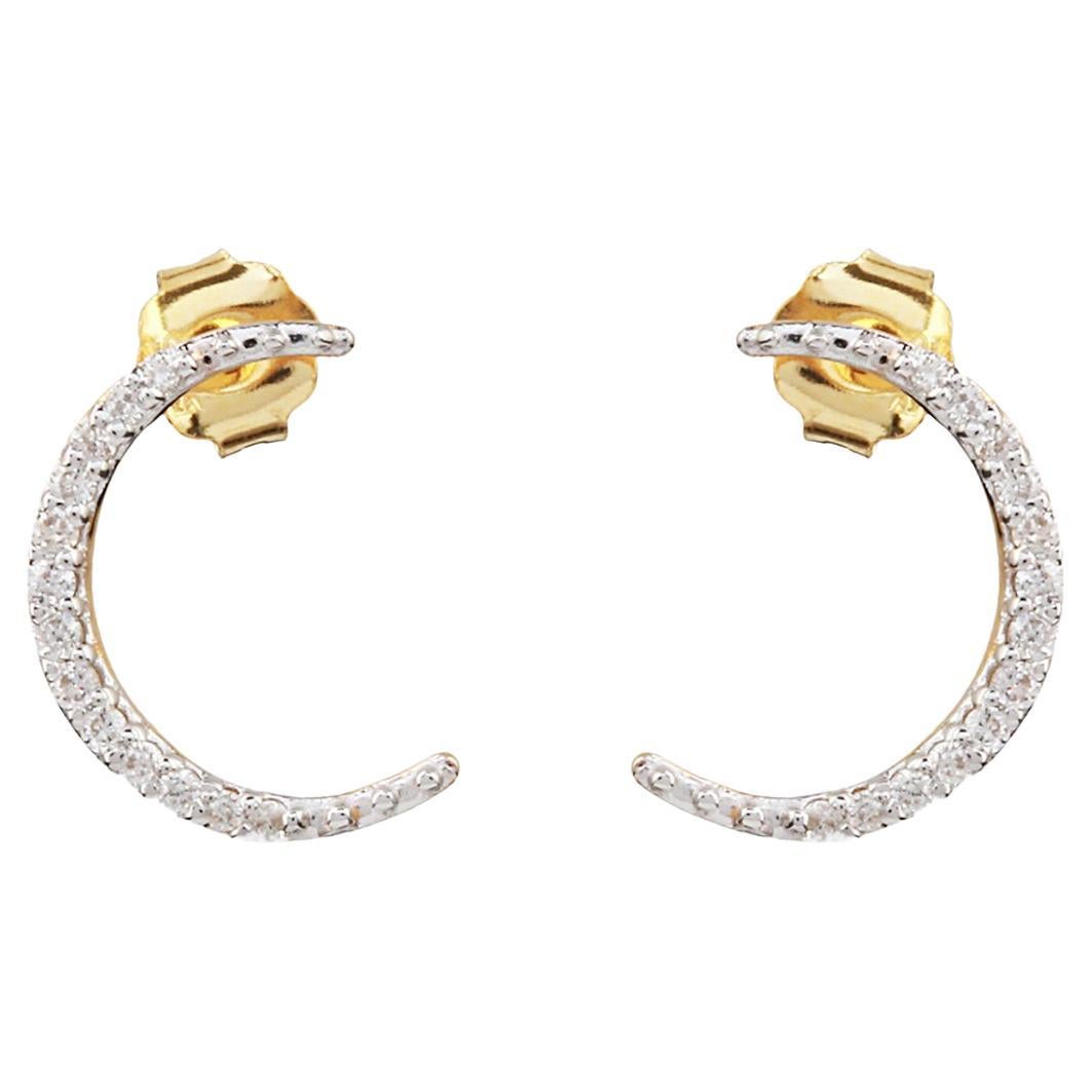 Natural Diamond Gold Stud Earrings in 14K