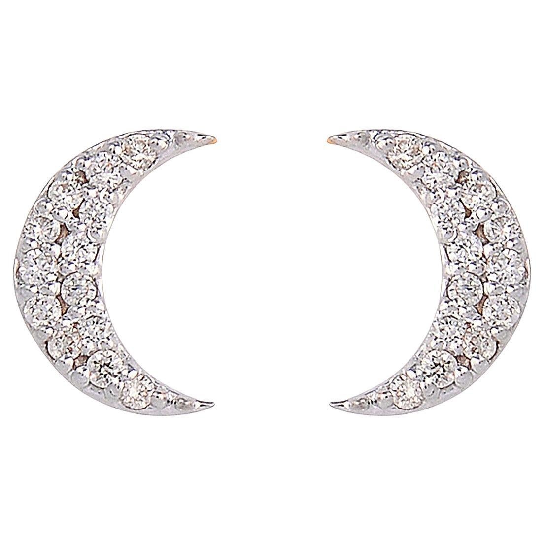 Natural Diamond Gold Stud Earrings in 14K