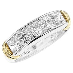 Mezza fascia con diamante naturale, giallo 18 carati e platino