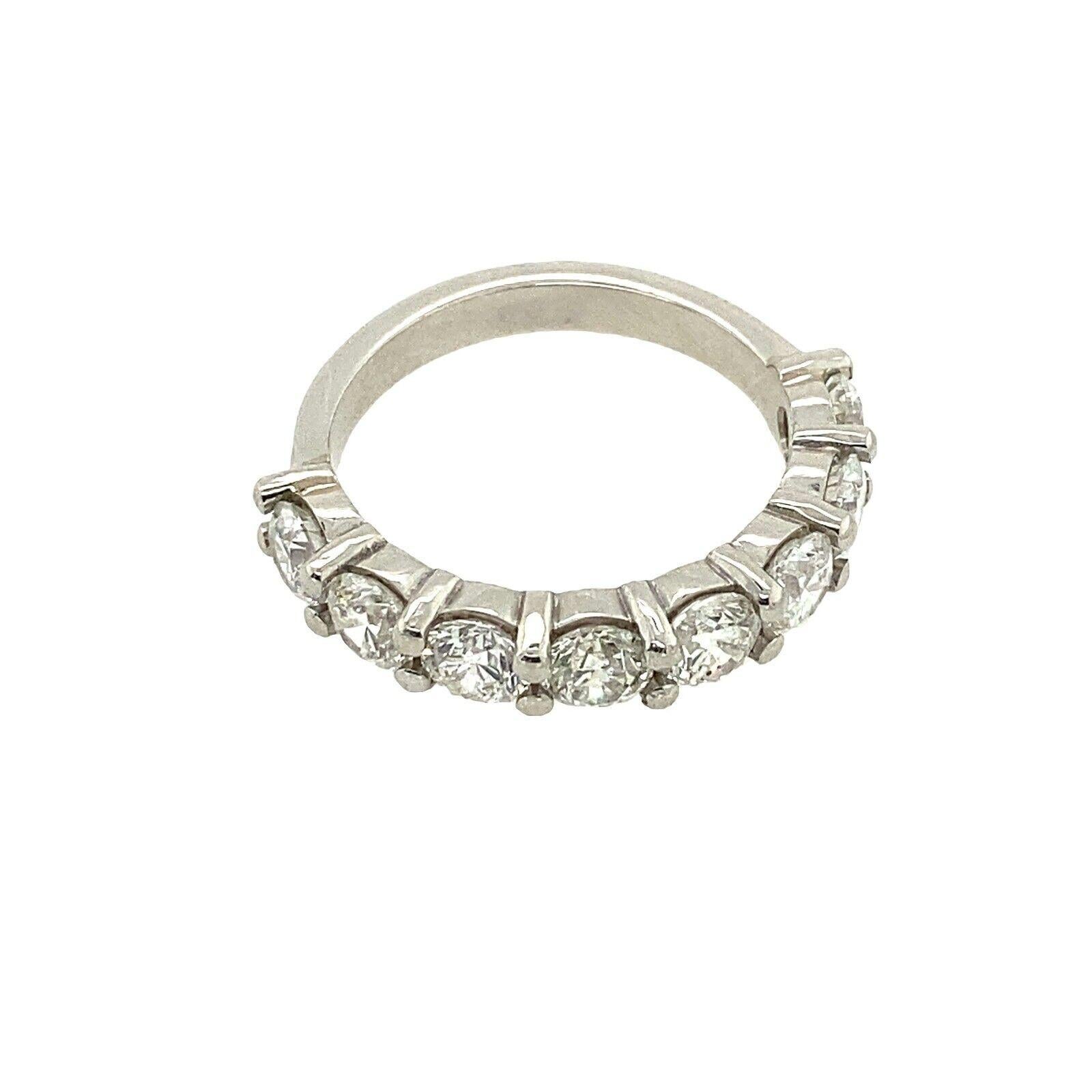 Natural Diamond Half Eternity Ring Set with 9 Diamonds in Platinum In New Condition For Sale In London, GB