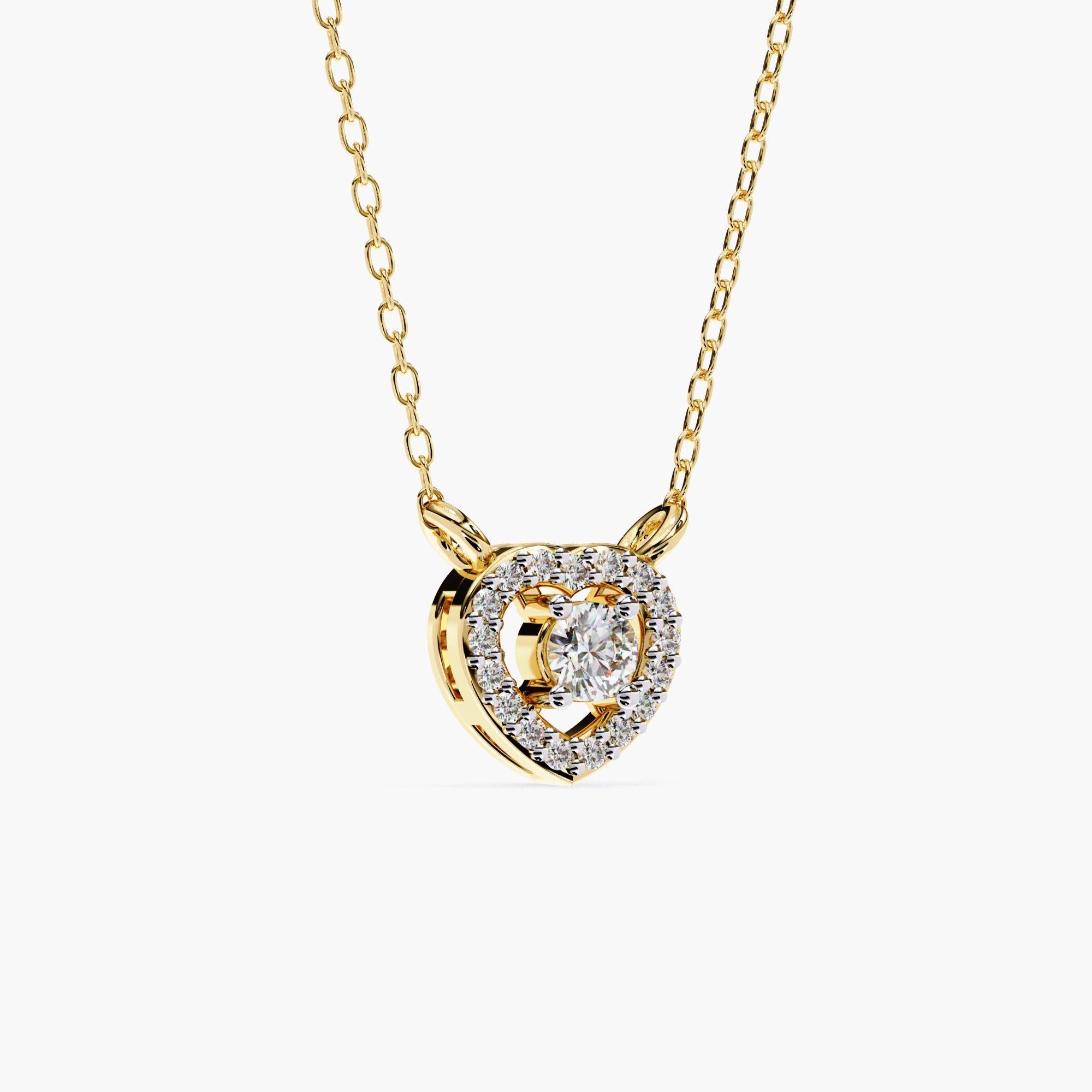 FEATURES
• Gold Kt: 14K
• Diamond Type: Natural Diamond
• Total CTW: 0.17ct
• Total Number of Stones: 18 pc
• Center Diamond Cut: Round Cut
• Center Diamond Size: 0.10ct
• Diamond Color: SI or better
• Diamond Clarity: Near Colorless
• Pendant