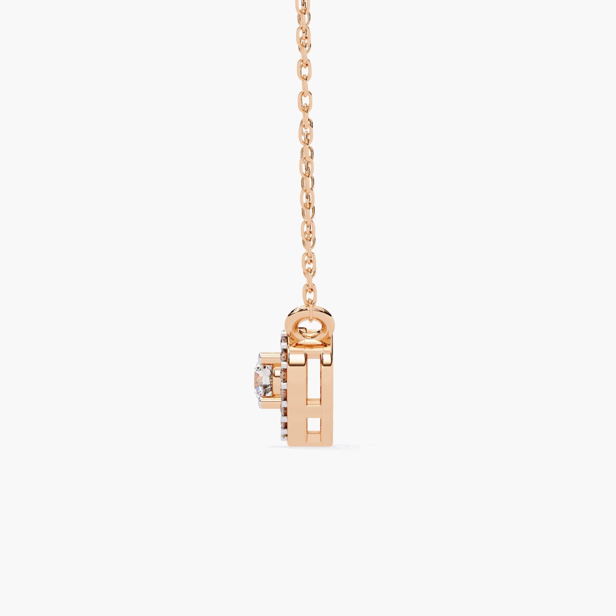 Natural Diamond Heart Pendant Necklace, 14k Solid Gold, SI GH For Sale 1