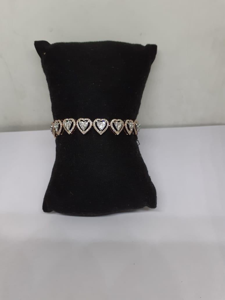 heart shape diamond tennis bracelet