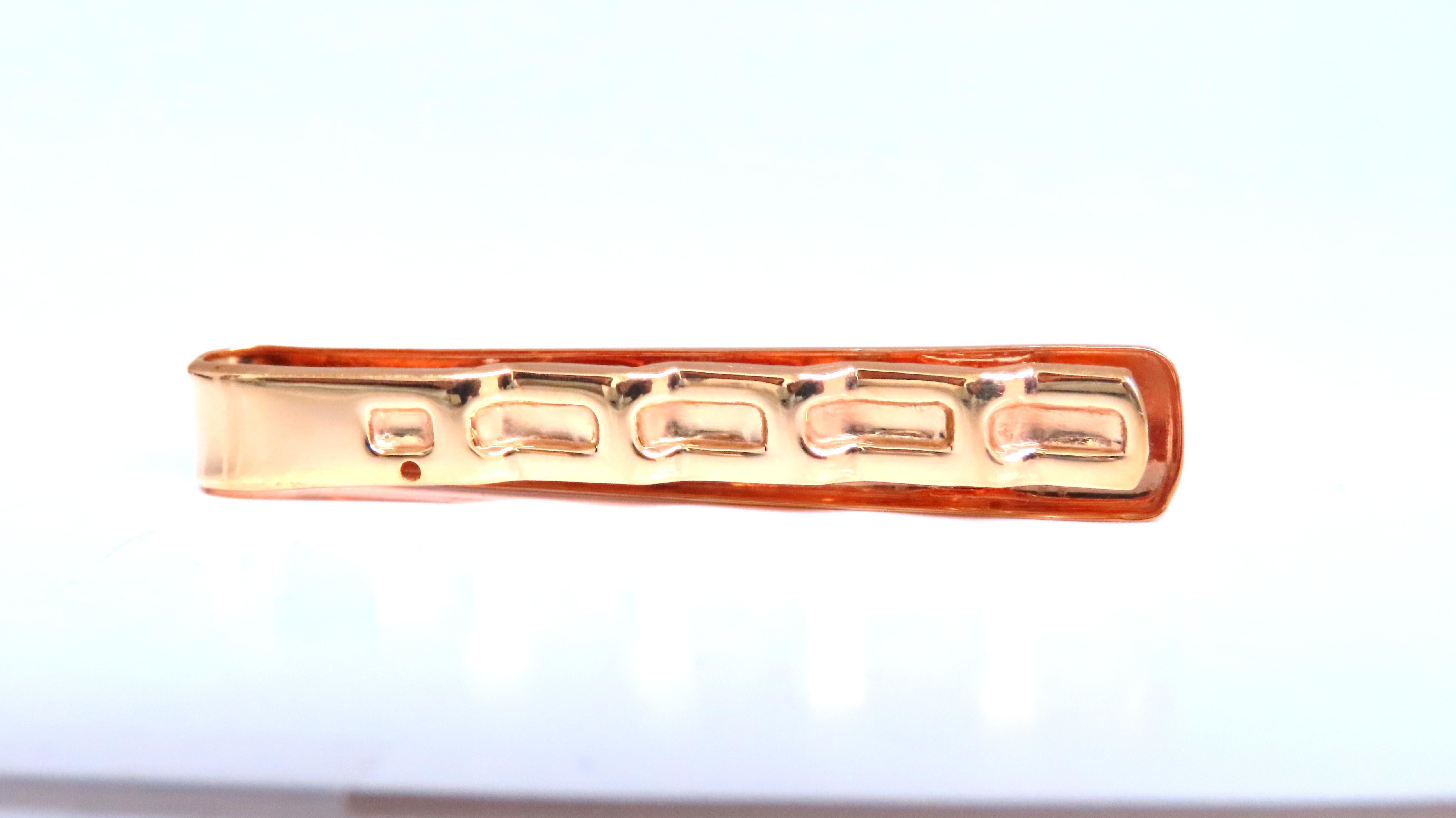 Pasador de Corbata Diamante Natural Alto Brillo Oro 14kt Contemporáneo en venta