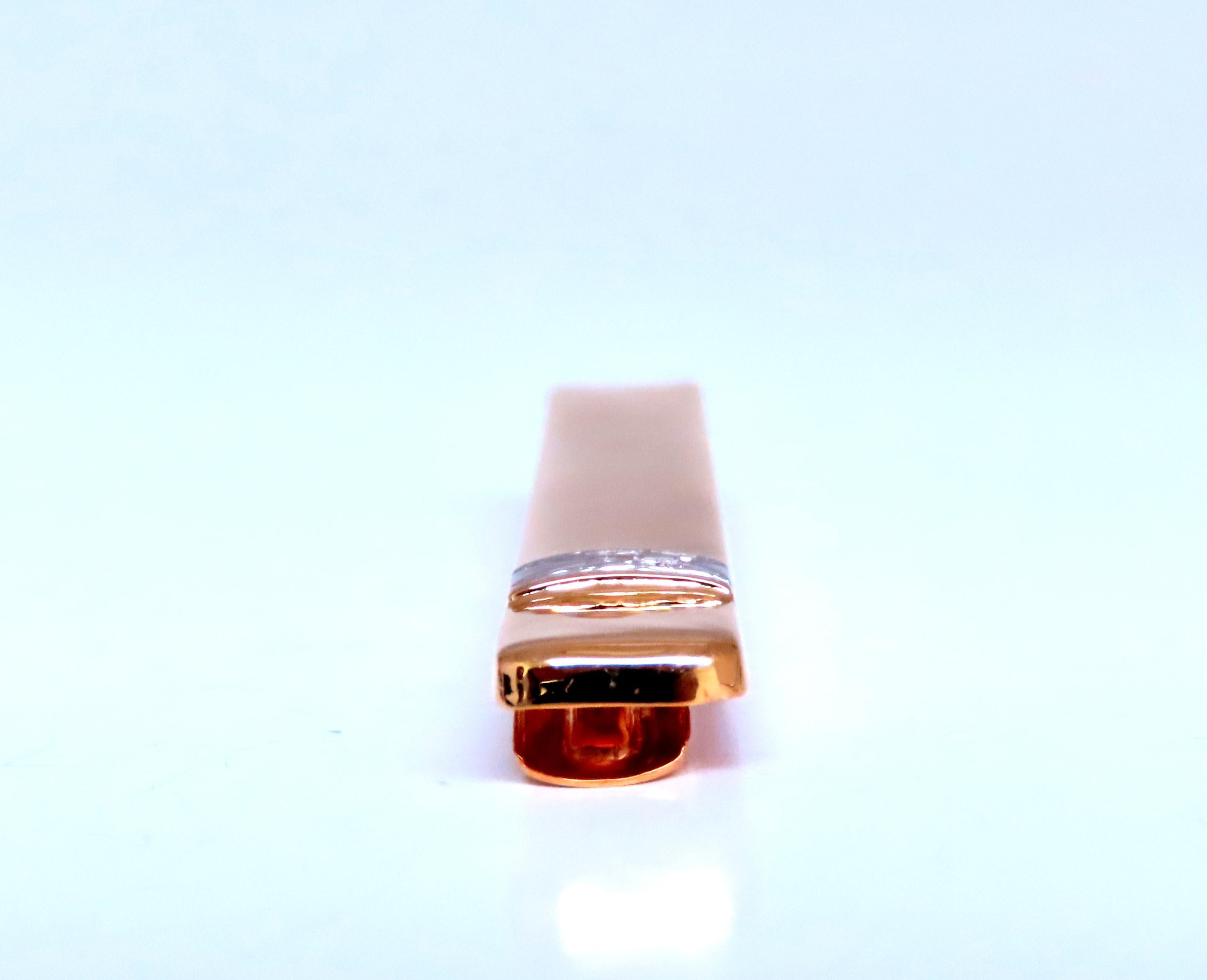 Pasador de Corbata Diamante Natural Alto Brillo Oro 14kt Corte redondo en venta