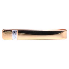 Pasador de Corbata Diamante Natural Alto Brillo Oro 14kt