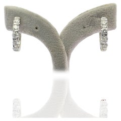 Natural Diamond Hoop Earrings 14K 585 White Gold