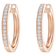 Boucles d'oreilles en or rose 14 carats avec diamants naturels (0,2 cttw Couleur-G pureté-VS2)