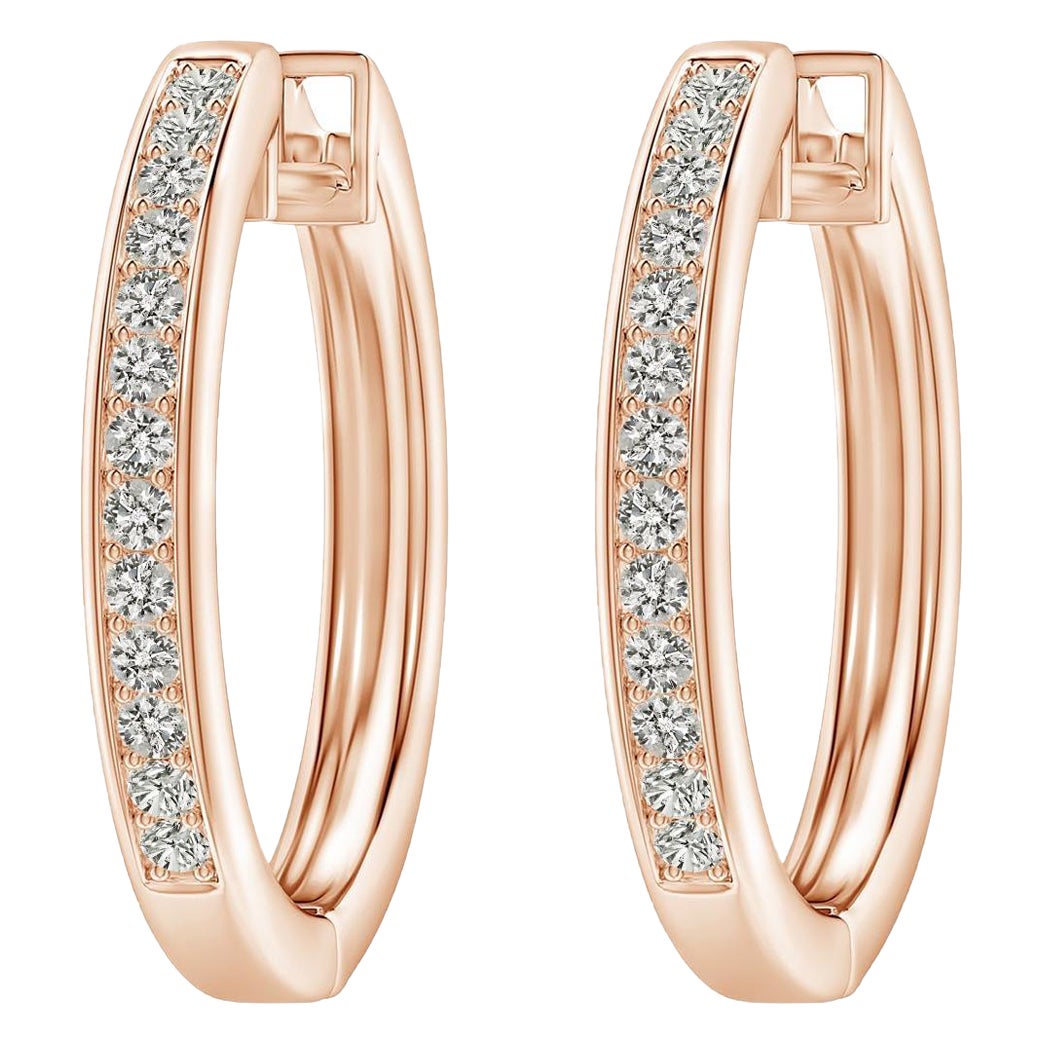 Natürliche Diamant-Creolen aus 14K Roségold (0,5cttw)  Farbe-K  Klarheit-I3)